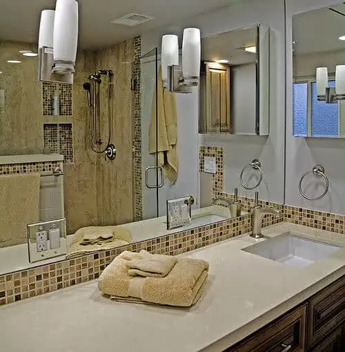 Vanity Mirror Company, Custom Cut Mirror Installtion