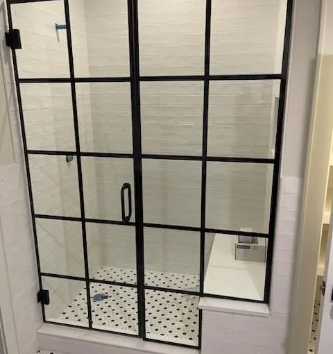 Grid Pattern Shower Door